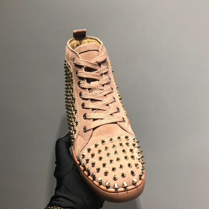 Christian Louboutin Mens Shoes Luxury Brand Red Bottom Design Louis Junior Spikes Flat with Original Box CL sneakers