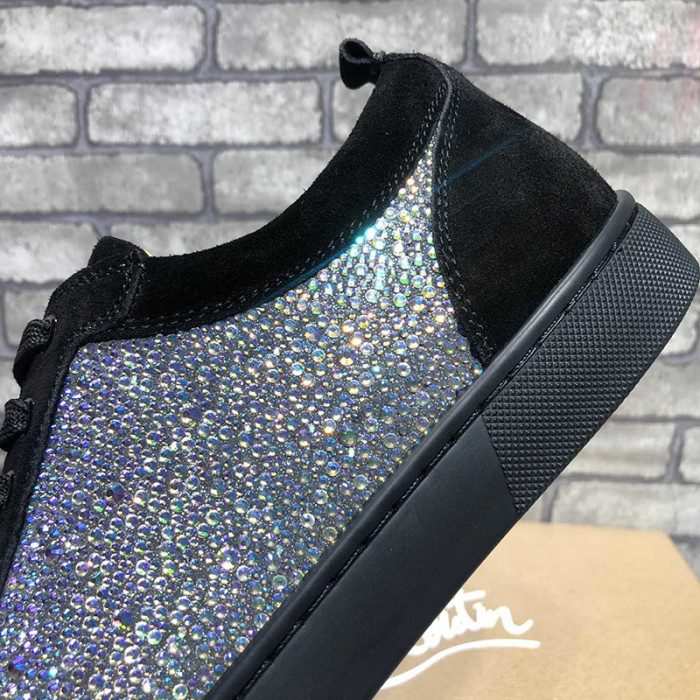 Christian Louboutin Mens Shoes Luxury Brand Red Bottom Design Louis Junior Spikes Flat with Original Box CL sneakers