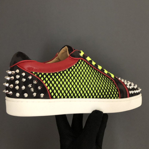 Christian Louboutin Mens Shoes Luxury Brand Red Bottom Design Louis Junior Spikes Flat with Original Box CL sneakers