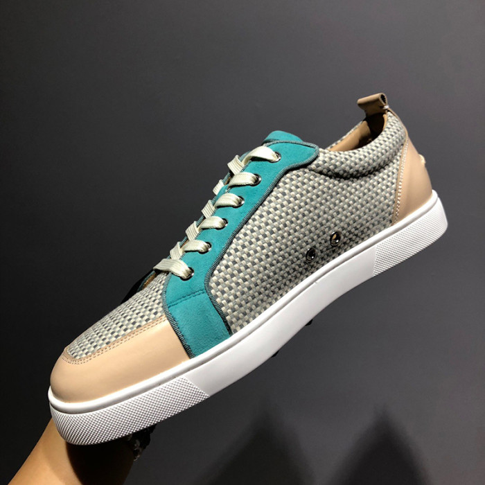 Christian Louboutin Mens Shoes Luxury Brand Red Bottom Design Louis Junior Spikes Flat with Original Box CL sneakers