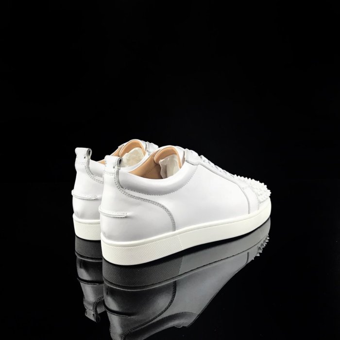 Christian Louboutin Mens Shoes Luxury Brand Red Bottom Design Louis Junior Spikes Flat with Original Box CL sneakers
