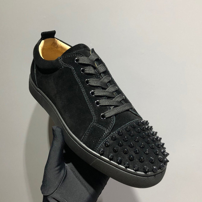 Christian Louboutin Mens Shoes Luxury Brand Red Bottom Design Louis Junior Spikes Flat with Original Box CL sneakers