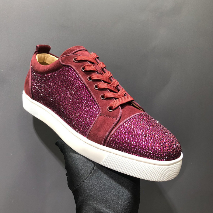 Christian Louboutin Mens Shoes Luxury Brand Red Bottom Design Louis Junior Spikes Flat with Original Box CL sneakers