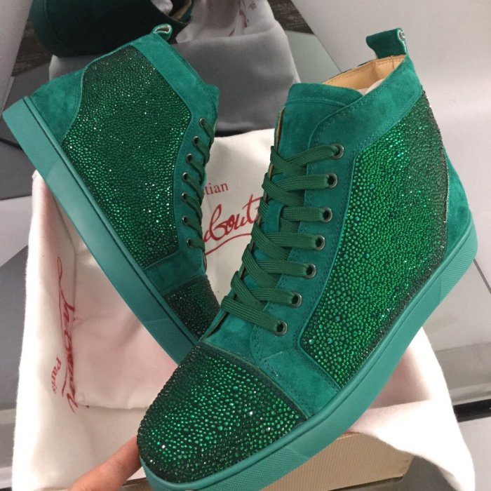 Christian Louboutin Mens Shoes Luxury Brand Red Bottom Design Louis Junior Spikes Flat with Original Box CL sneakers