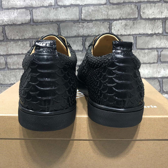 Christian Louboutin Mens Shoes Luxury Brand Red Bottom Design Louis Junior Spikes Flat with Original Box CL sneakers
