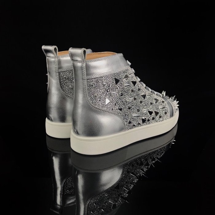 Christian Louboutin Mens Shoes Luxury Brand Red Bottom Design Louis Junior Spikes Flat with Original Box CL sneakers