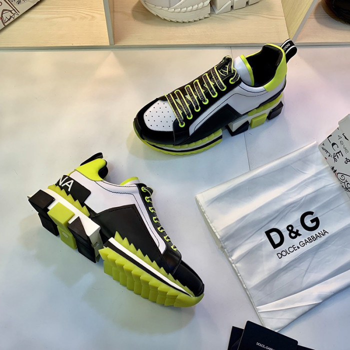 Dolce & Gabbana Womens Shoes Sneakers Lace-Up Luxury Brand Super Queen sneakers in calfskin with Original Box