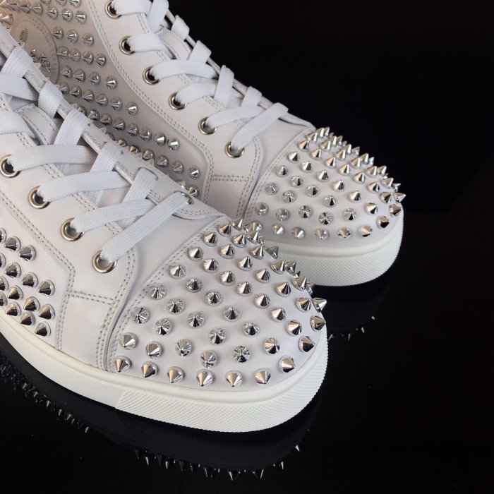 Christian Louboutin Mens Shoes Luxury Brand Red Bottom Design Louis Junior Spikes Flat with Original Box CL sneakers