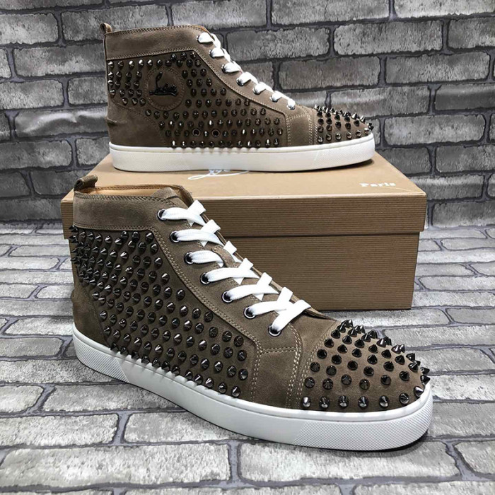 Christian Louboutin Mens Shoes Luxury Brand Red Bottom Design Louis Junior Spikes Flat with Original Box CL sneakers