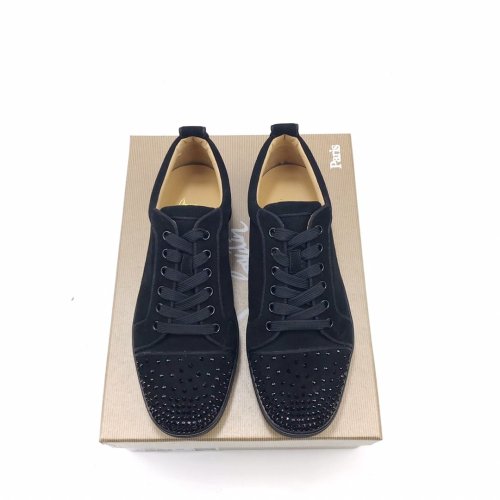 Christian Louboutin Mens Shoes Luxury Brand Red Bottom Design Louis Junior Spikes Flat with Original Box CL sneakers