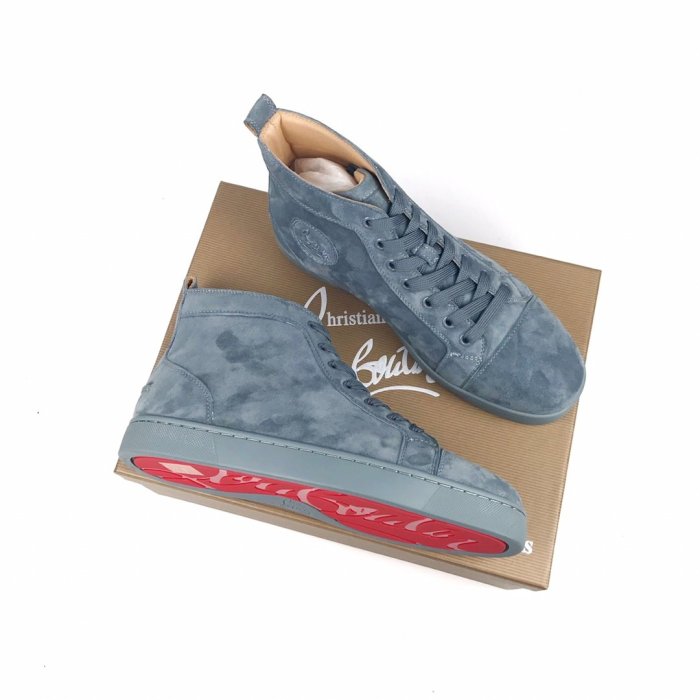 Christian Louboutin Mens Shoes Luxury Brand Red Bottom Design Louis Junior Spikes Flat with Original Box CL sneakers