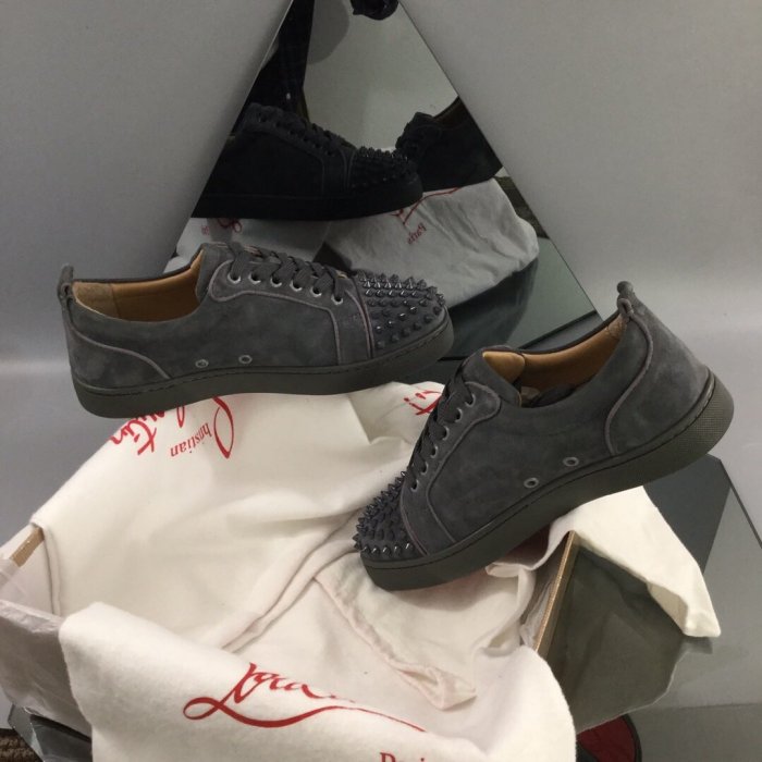 Christian Louboutin Mens Shoes Luxury Brand Red Bottom Design Louis Junior Spikes Flat with Original Box CL sneakers
