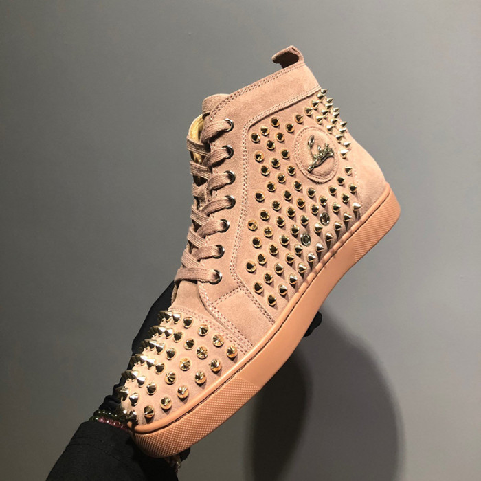 Christian Louboutin Mens Shoes Luxury Brand Red Bottom Design Louis Junior Spikes Flat with Original Box CL sneakers