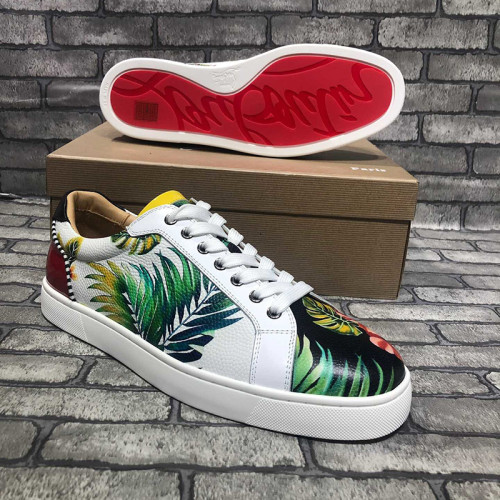 Christian Louboutin Mens Shoes Luxury Brand Red Bottom Design Louis Junior Spikes Flat with Original Box CL sneakers