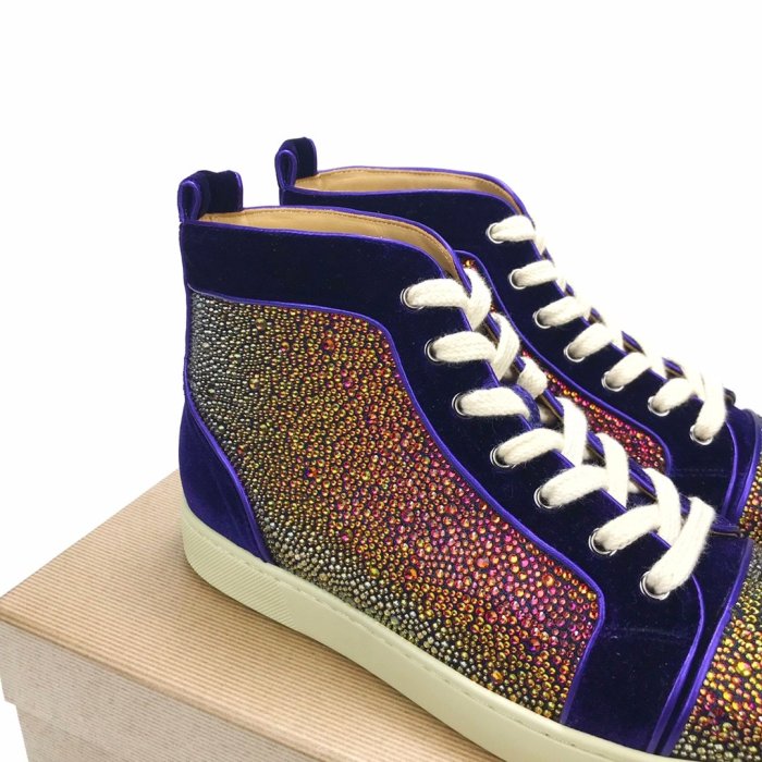 Christian Louboutin Mens Shoes Luxury Brand Red Bottom Design Louis Junior Spikes Flat with Original Box CL sneakers