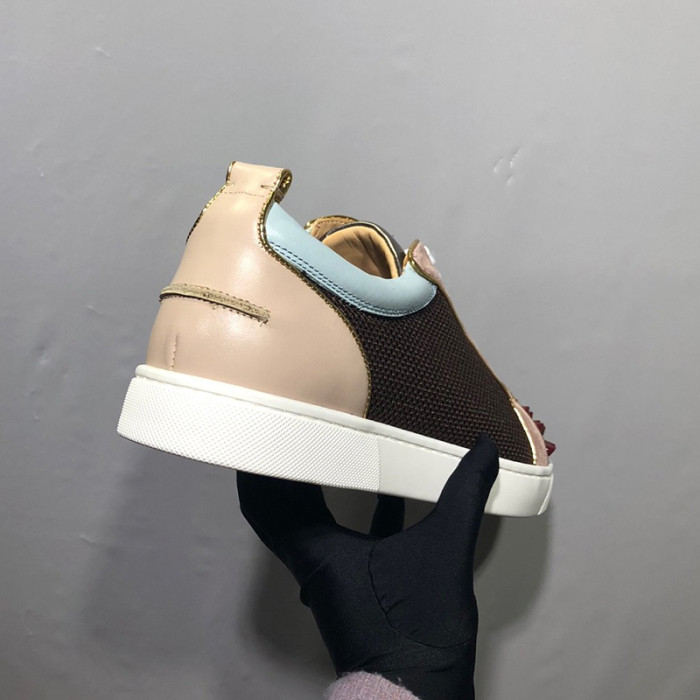 Christian Louboutin Mens Shoes Luxury Brand Red Bottom Design Louis Junior Spikes Flat with Original Box CL sneakers