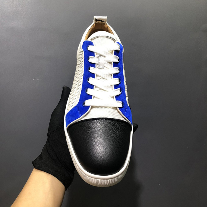Christian Louboutin Mens Shoes Luxury Brand Red Bottom Design Louis Junior Spikes Flat with Original Box CL sneakers