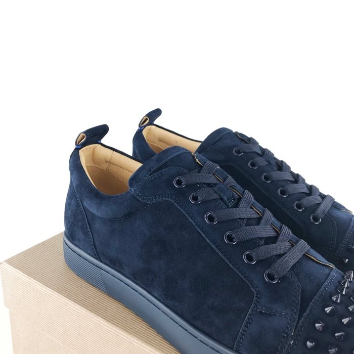 Christian Louboutin Mens Shoes Luxury Brand Red Bottom Design Louis Junior Spikes Flat with Original Box CL sneakers