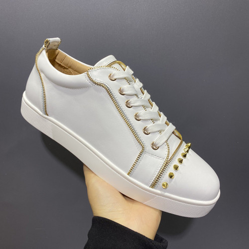 Christian Louboutin Mens Shoes Luxury Brand Red Bottom Design Louis Junior Spikes Flat with Original Box CL sneakers