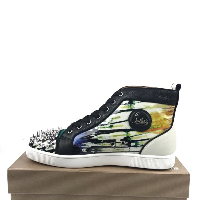 Christian Louboutin Mens Shoes Luxury Brand Red Bottom Design Louis Junior Spikes Flat with Original Box CL sneakers