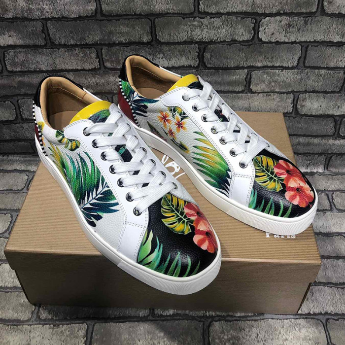 Christian Louboutin Mens Shoes Luxury Brand Red Bottom Design Louis Junior Spikes Flat with Original Box CL sneakers