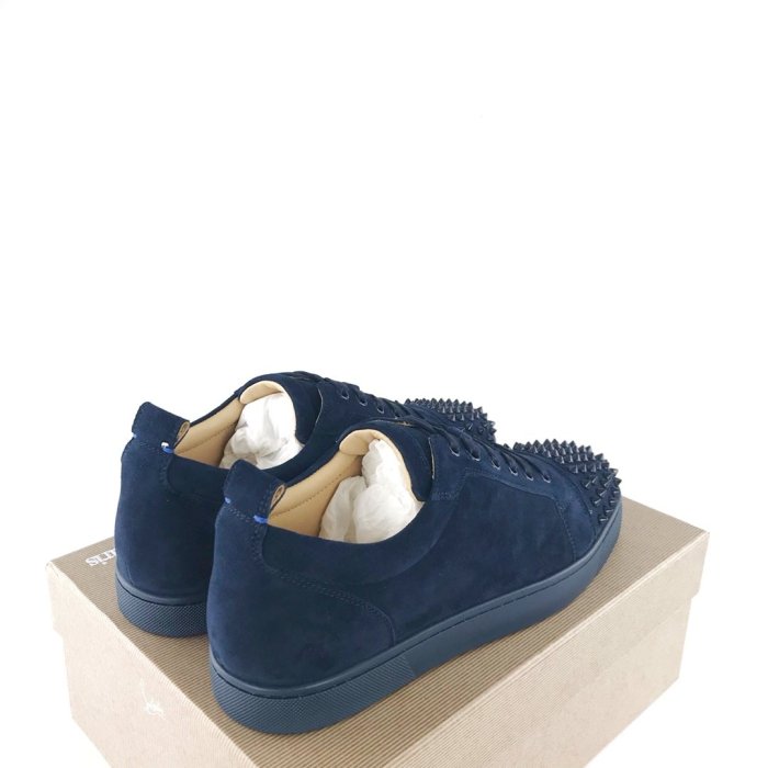 Christian Louboutin Mens Shoes Luxury Brand Red Bottom Design Louis Junior Spikes Flat with Original Box CL sneakers