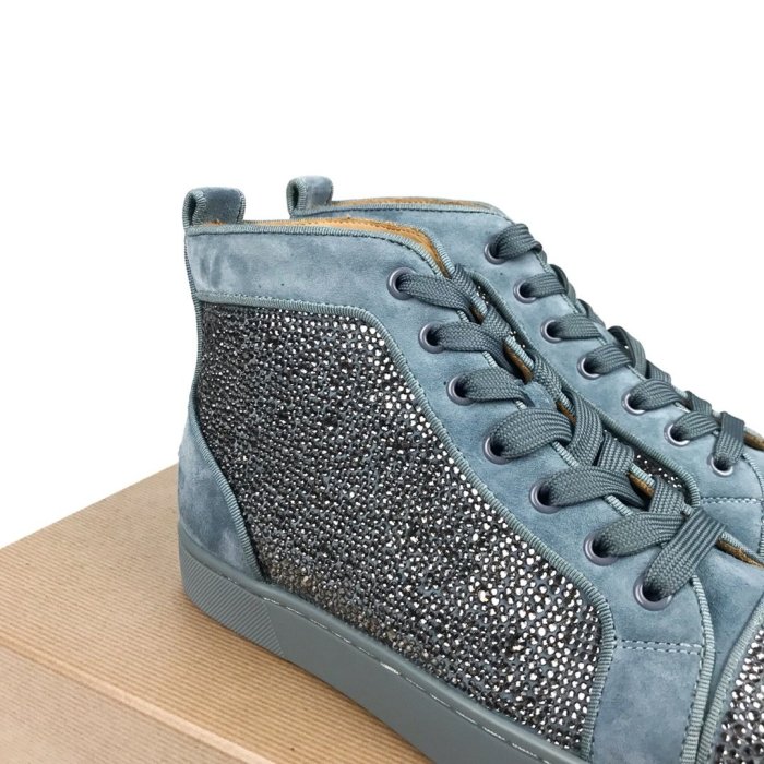 Christian Louboutin Mens Shoes Luxury Brand Red Bottom Design Louis Junior Spikes Flat with Original Box CL sneakers