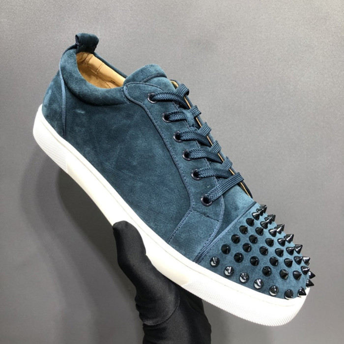 Christian Louboutin Mens Shoes Luxury Brand Red Bottom Design Louis Junior Spikes Flat with Original Box CL sneakers