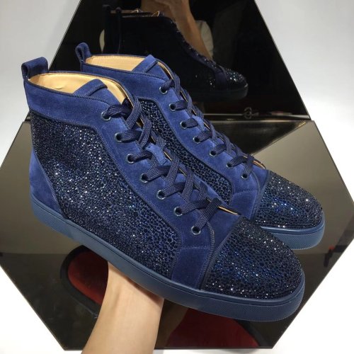 Christian Louboutin Mens Shoes Luxury Brand Red Bottom Design Louis Junior Spikes Flat with Original Box CL sneakers
