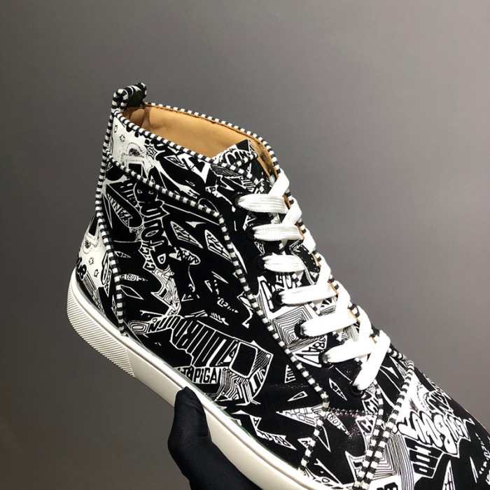 Christian Louboutin Mens Shoes Luxury Brand Red Bottom Design Louis Junior Spikes Flat with Original Box CL sneakers