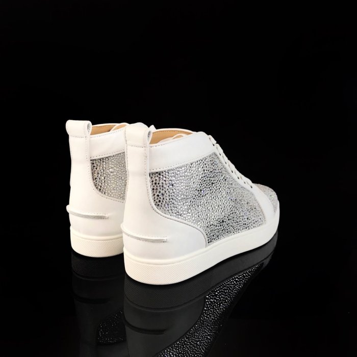 Christian Louboutin Mens Shoes Luxury Brand Red Bottom Design Louis Junior Spikes Flat with Original Box CL sneakers