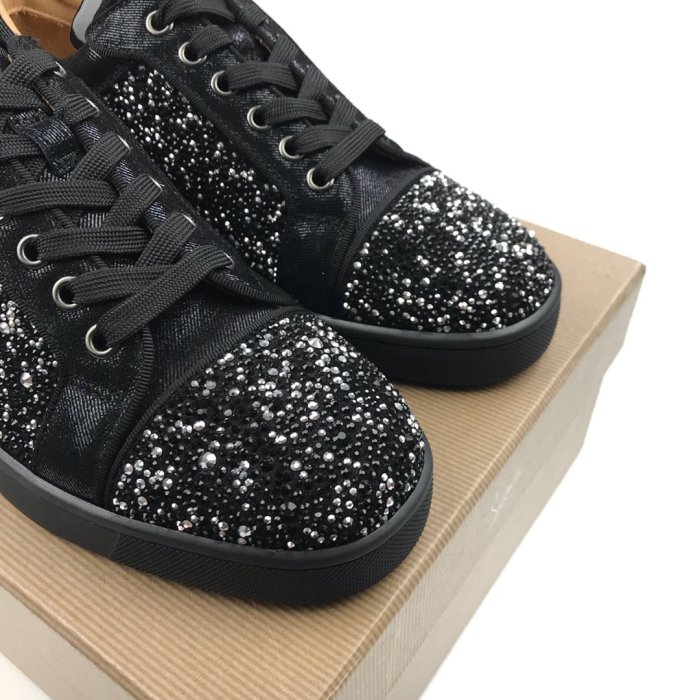 Christian Louboutin Mens Shoes Luxury Brand Red Bottom Design Louis Junior Spikes Flat with Original Box CL sneakers