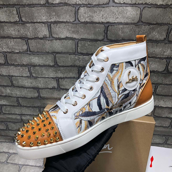Christian Louboutin Mens Shoes Luxury Brand Red Bottom Design Louis Junior Spikes Flat with Original Box CL sneakers