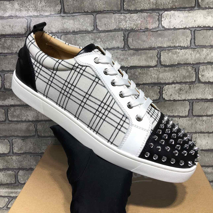 Christian Louboutin Mens Shoes Luxury Brand Red Bottom Design Louis Junior Spikes Flat with Original Box CL sneakers