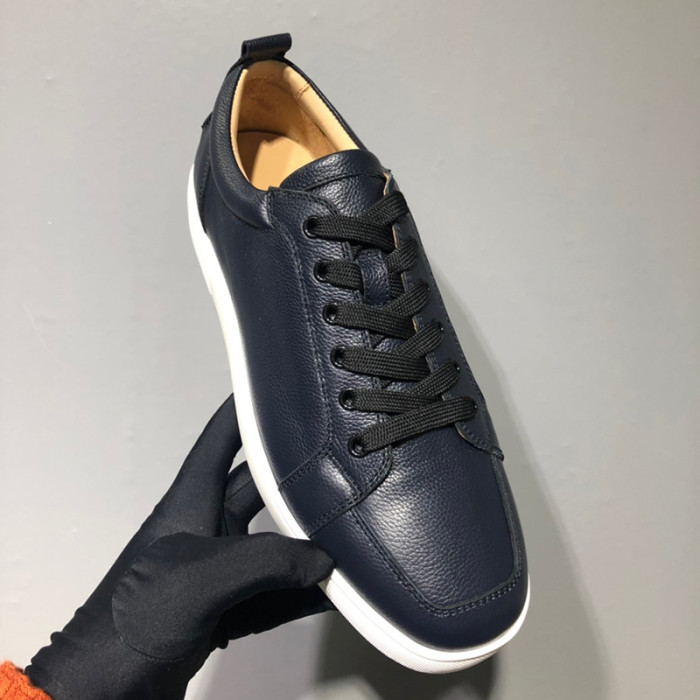 Christian Louboutin Mens Shoes Luxury Brand Red Bottom Design Louis Junior Spikes Flat with Original Box CL sneakers
