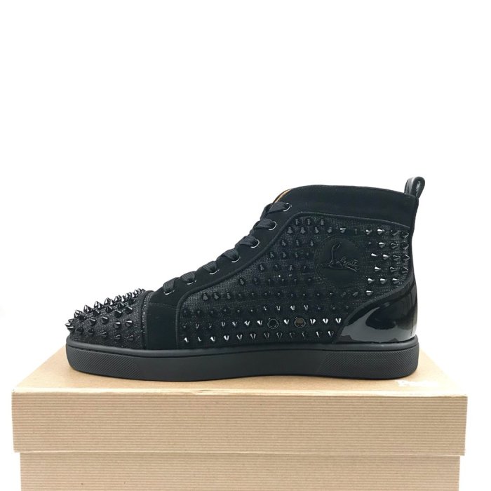 Christian Louboutin Mens Shoes Luxury Brand Red Bottom Design Louis Junior Spikes Flat with Original Box CL sneakers