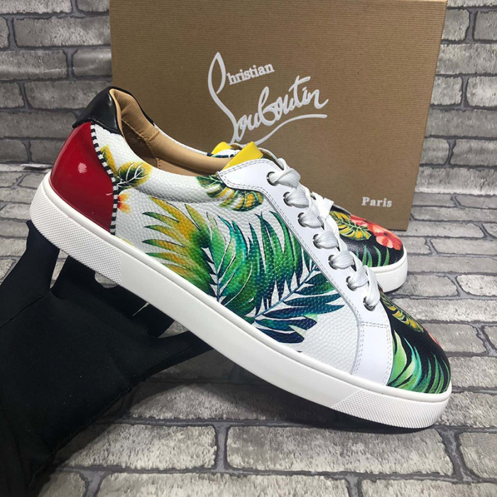 Christian Louboutin Mens Shoes Luxury Brand Red Bottom Design Louis Junior Spikes Flat with Original Box CL sneakers