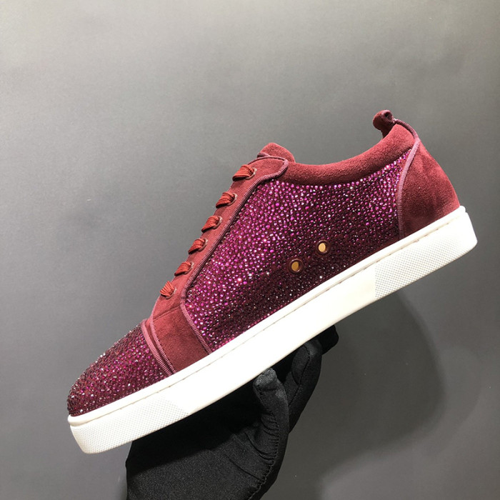 Christian Louboutin Mens Shoes Luxury Brand Red Bottom Design Louis Junior Spikes Flat with Original Box CL sneakers