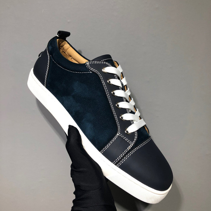 Christian Louboutin Mens Shoes Luxury Brand Red Bottom Design Louis Junior Spikes Flat with Original Box CL sneakers
