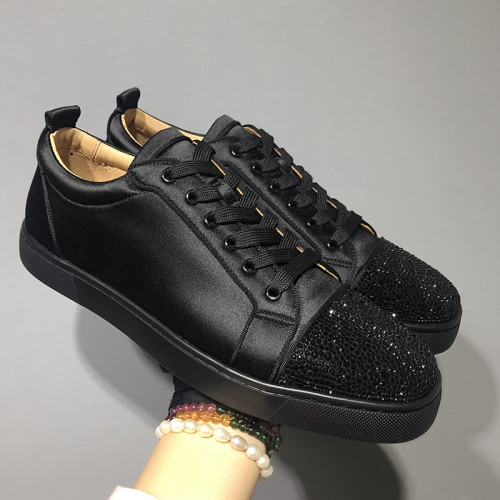 Christian Louboutin Mens Shoes Luxury Brand Red Bottom Design Louis Junior Spikes Flat with Original Box CL sneakers
