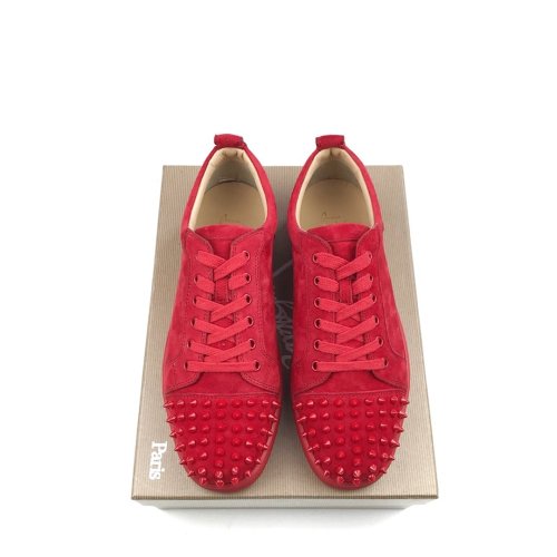 Christian Louboutin Mens Shoes Luxury Brand Red Bottom Design Louis Junior Spikes Flat with Original Box CL sneakers