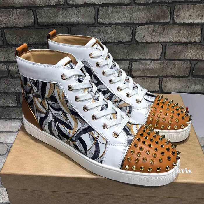 Christian Louboutin Mens Shoes Luxury Brand Red Bottom Design Louis Junior Spikes Flat with Original Box CL sneakers