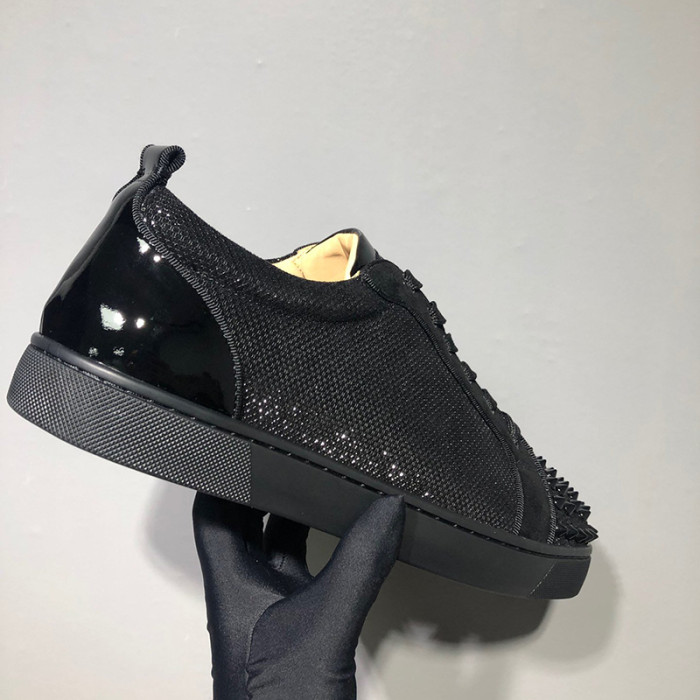 Christian Louboutin Mens Shoes Luxury Brand Red Bottom Design Louis Junior Spikes Flat with Original Box CL sneakers