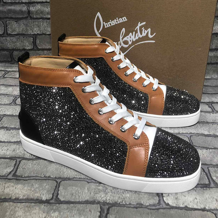 Christian Louboutin Mens Shoes Luxury Brand Red Bottom Design Louis Junior Spikes Flat with Original Box CL sneakers