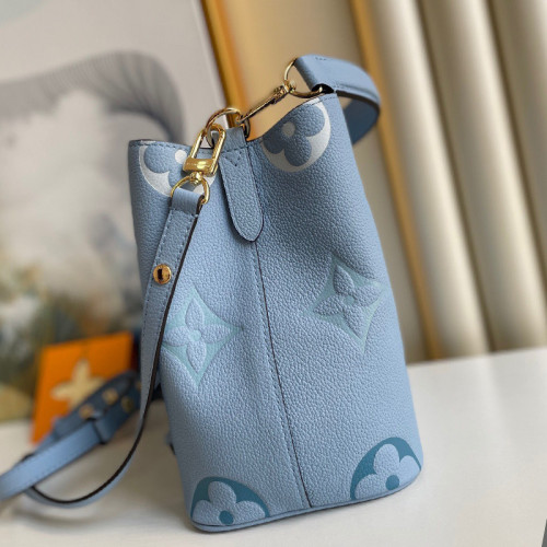 Louis Vuitton Womens Bag Crossbody Design NÉONOÉ BB Summer Blue Leather Luxury Brand with Original Box M45709