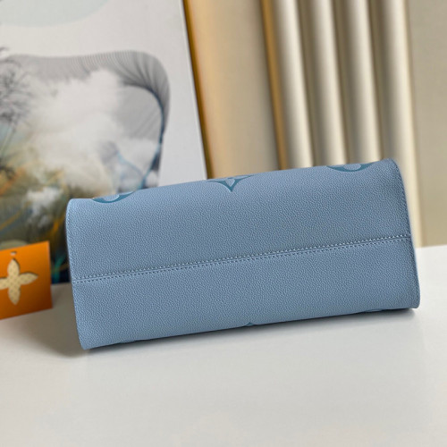Louis Vuitton Womens Bags Handbags ONTHEGO MM Luxury Brand Summer Blue Embossed grained cowhide leather M45718