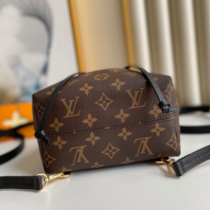 Louis Vuitton Womens Bags Backpacks Luxury Brand MONTSOURIS BB M45516 Black Monogram coated canvas and cowhide leather
