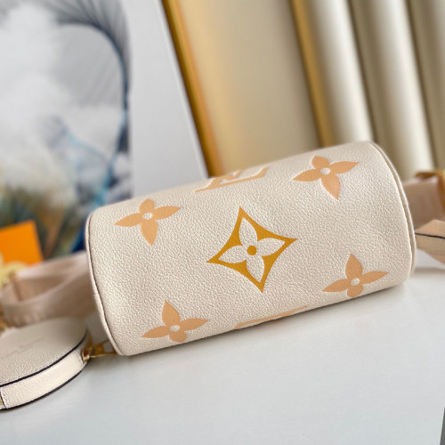 Louis Vuitton Womens Bags Shoulder Messenger Bags Luxury Brand PAPILLON BB M45708 Cream/Saffron Monogram Empreinte Leather