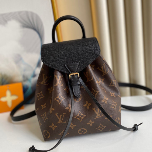 Louis Vuitton Womens Bags Backpacks Luxury Brand MONTSOURIS BB M45516 Black Monogram coated canvas and cowhide leather