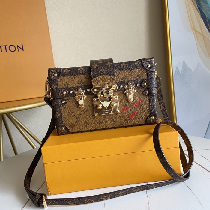 Louis Vuitton Womens Bag Shoulder Messenger Bags Luxury Brand Fashion PETITE MALLE M44154 Monogram Reverse coated canvas